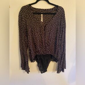 Free People Polka Dot Body Suit